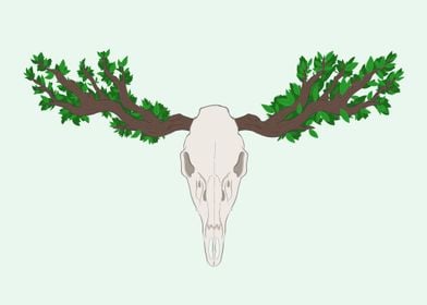 Summer Tree Deer Skull