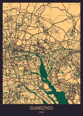 Guangzhou China Street Map