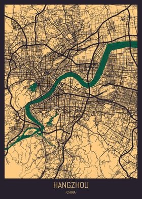 Hangzhou China Street Map