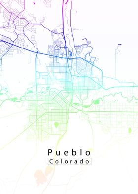 Pueblo Colorado City Map