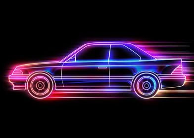 Neon Line Car 