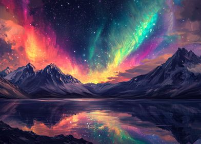 Colourful Aurora Borealis