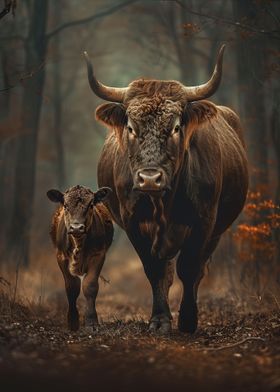 Mother And Baby Ox