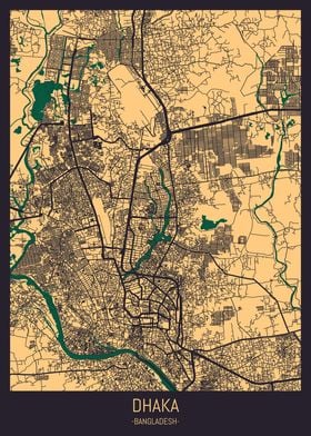 Dhaka Bangladesh City Map