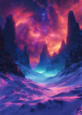 Space Neon Galactic Desert