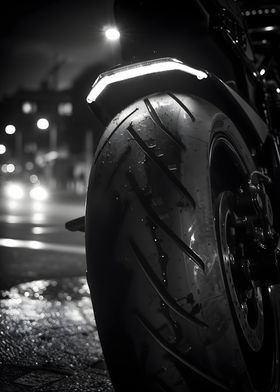 Motorcycle Tire and Light