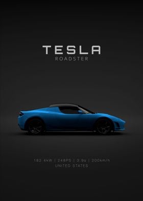 Tesla Roadster Blue Specs