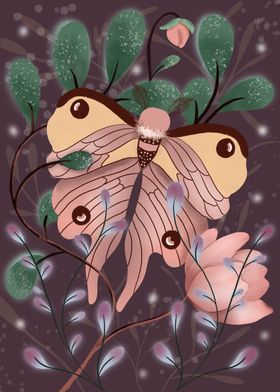 Dreamy Botanical Moth