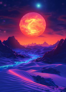 Neon celestial oasis