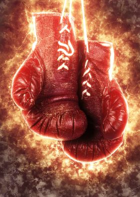 Fiery Leather Boxing Glove