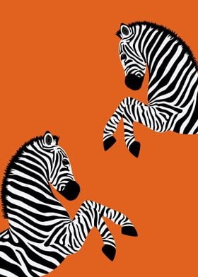  Orange Zebra Animal Art 