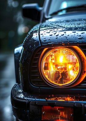 BMW E30 Yellow Headlight