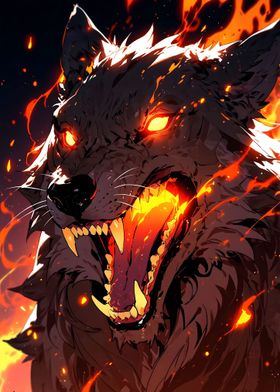 Enraged Wolf Golden Eyes