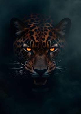 jaguar face hidden in dark