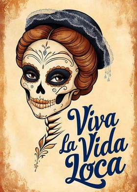 Vintage Catrina Art Print