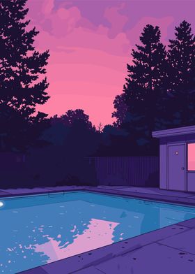 Pool Lofi Pink Retro