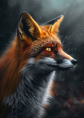 Fox With Yellow Eyes