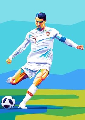 Soccer Player Wpap Art