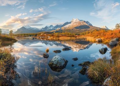 Mountains at Lake Nature