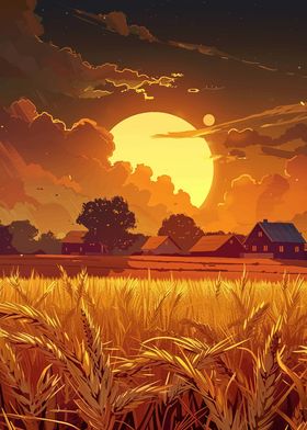 Dusk in the Wheat Field