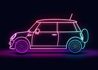 Neon Line Car 