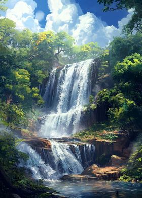 waterfall in the jungle