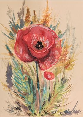 Poppy and wheat