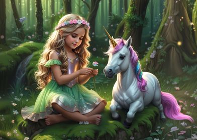 Girl with a unicorn