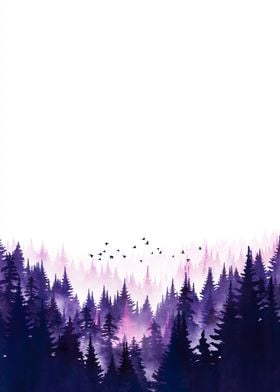 Purple Twilight Forest