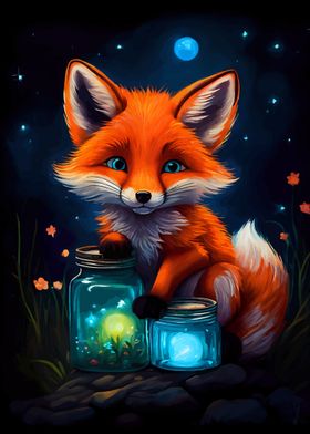 Cute Fox Luminous Glow