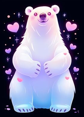 Polar Bear With Hearts