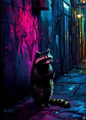 Raccoon in the night