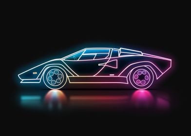 Neon Line Car 