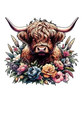 Scottish Cattle Floral