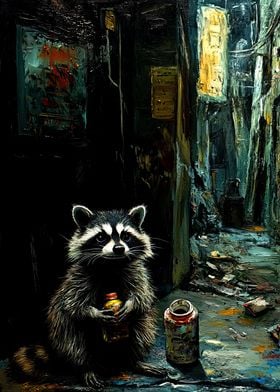 Raccoon in the night