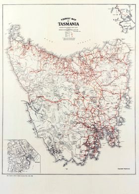 old map of Tasmania