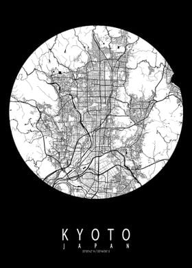 Kyoto City Map Full Moon