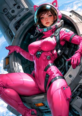 Sexy Pink Astronaut Girl