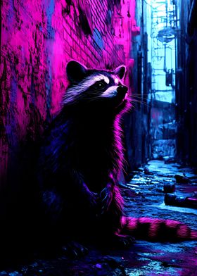 Raccoon in the night