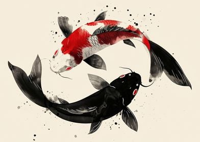 Yin yang Koi fish 