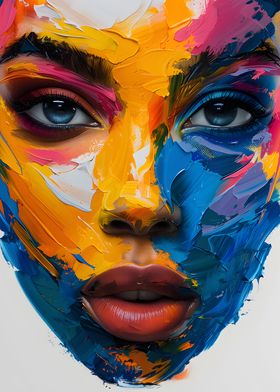 Abstract art of face