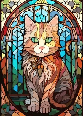 Cat in Stained Glass