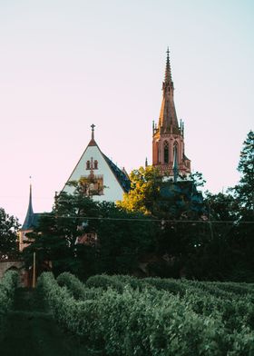 Gothic Church at Sunset