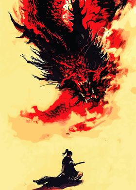 samurai dragon red