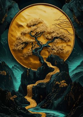 Golden Bonsai Tree 