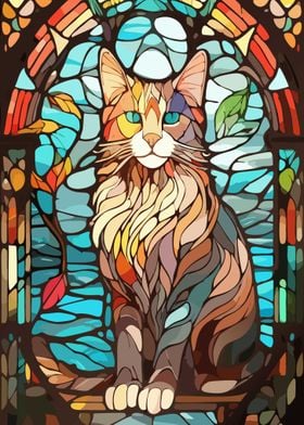 Cat in Stained Glass