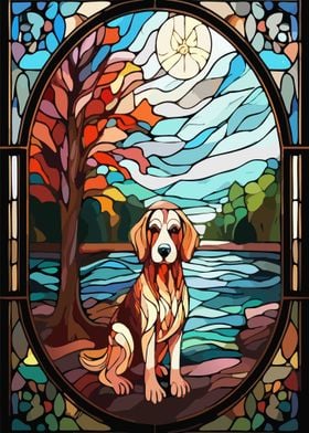 Dog in Stained Glass