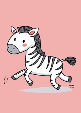 Cute Cartoon Zebra 