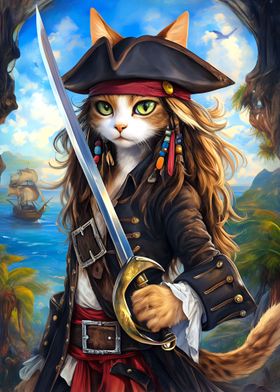 Kitten Swordsman Pirate