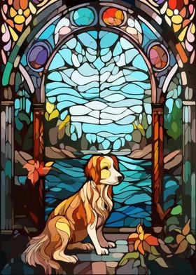 Dog in Stained Glass